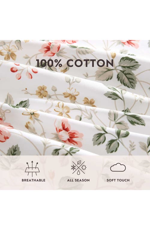 Laura Ashley Meadow Floral 200 Thread Count Cotton Percale Sheet Set In Multi