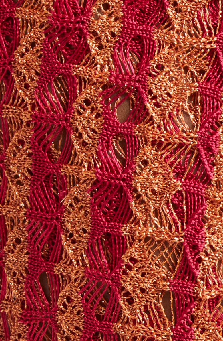 Missoni Open Knit Fringe Cover-Up Pareo, Alternate, color, Red Multi