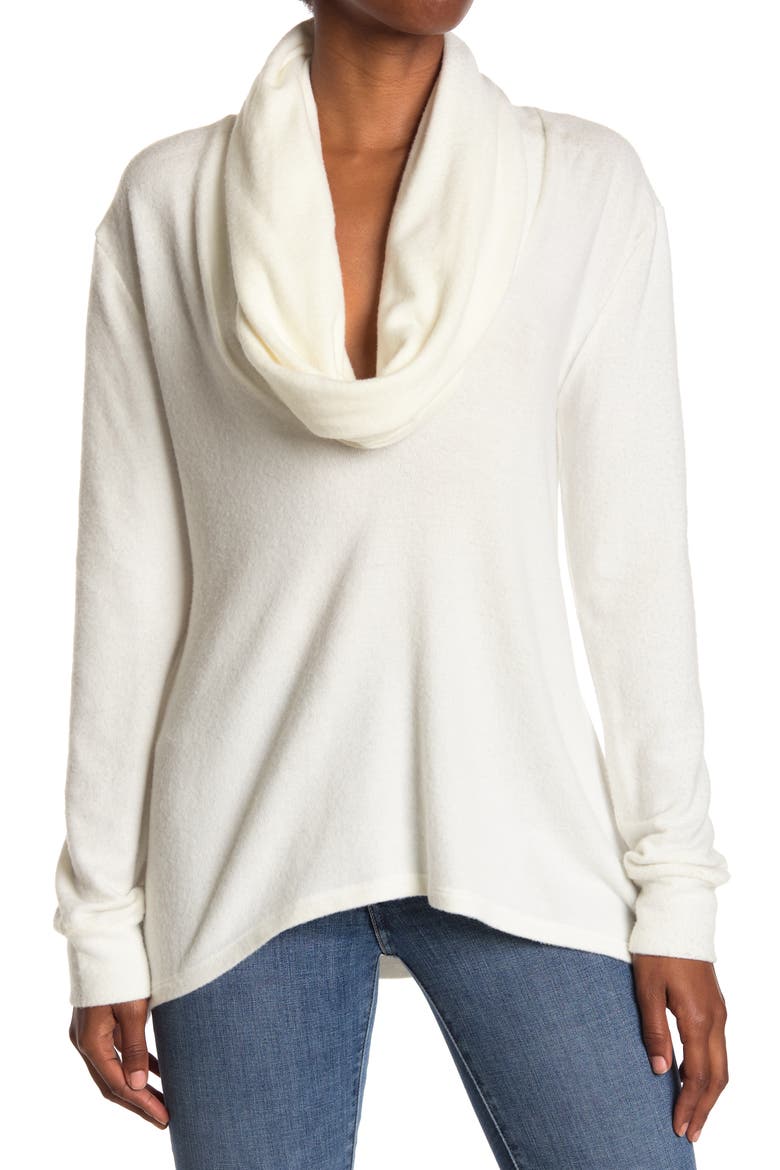 Cowl Neck Long Sleeve Sweater, Main, color, IVORY