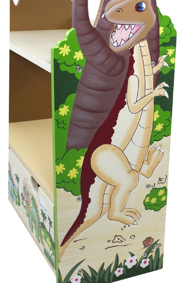 Teamson Kids Fantasy Fields Dinosaur Kingdom Wood Bookshelf, Alternate, color,