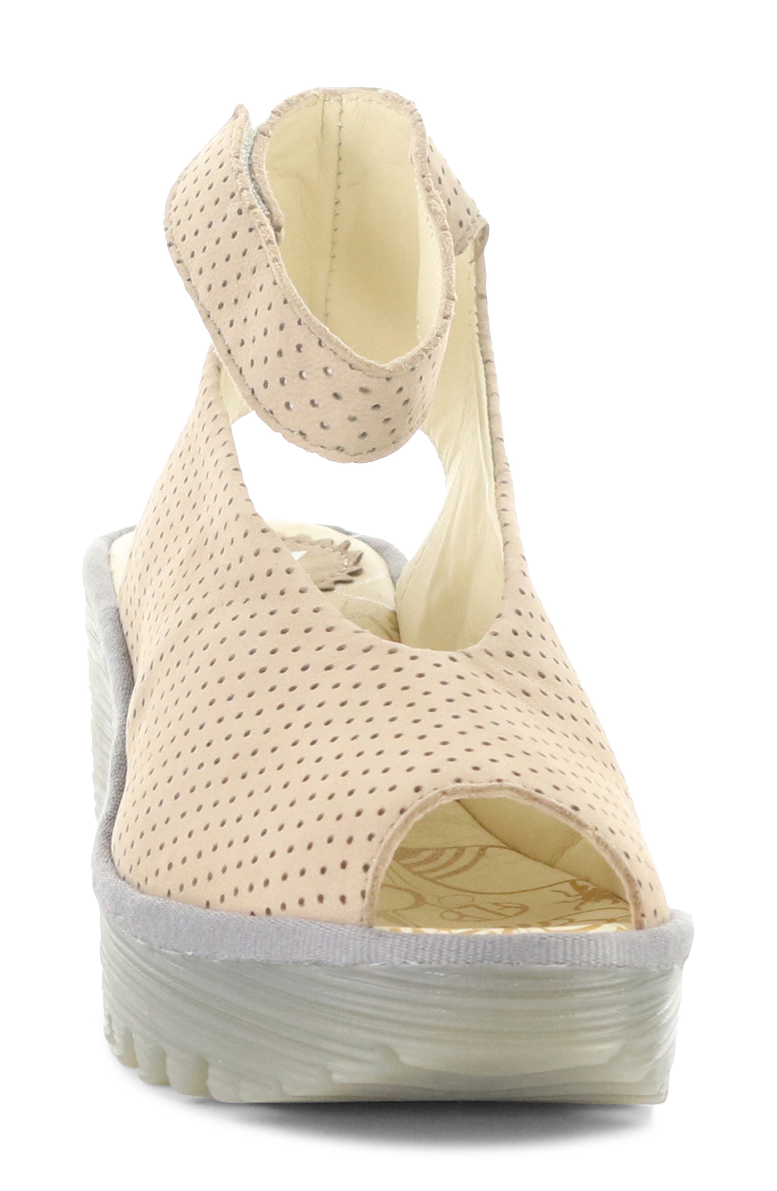 'Yala' Perforated Leather Sandal, Alternate, color, TAUPE