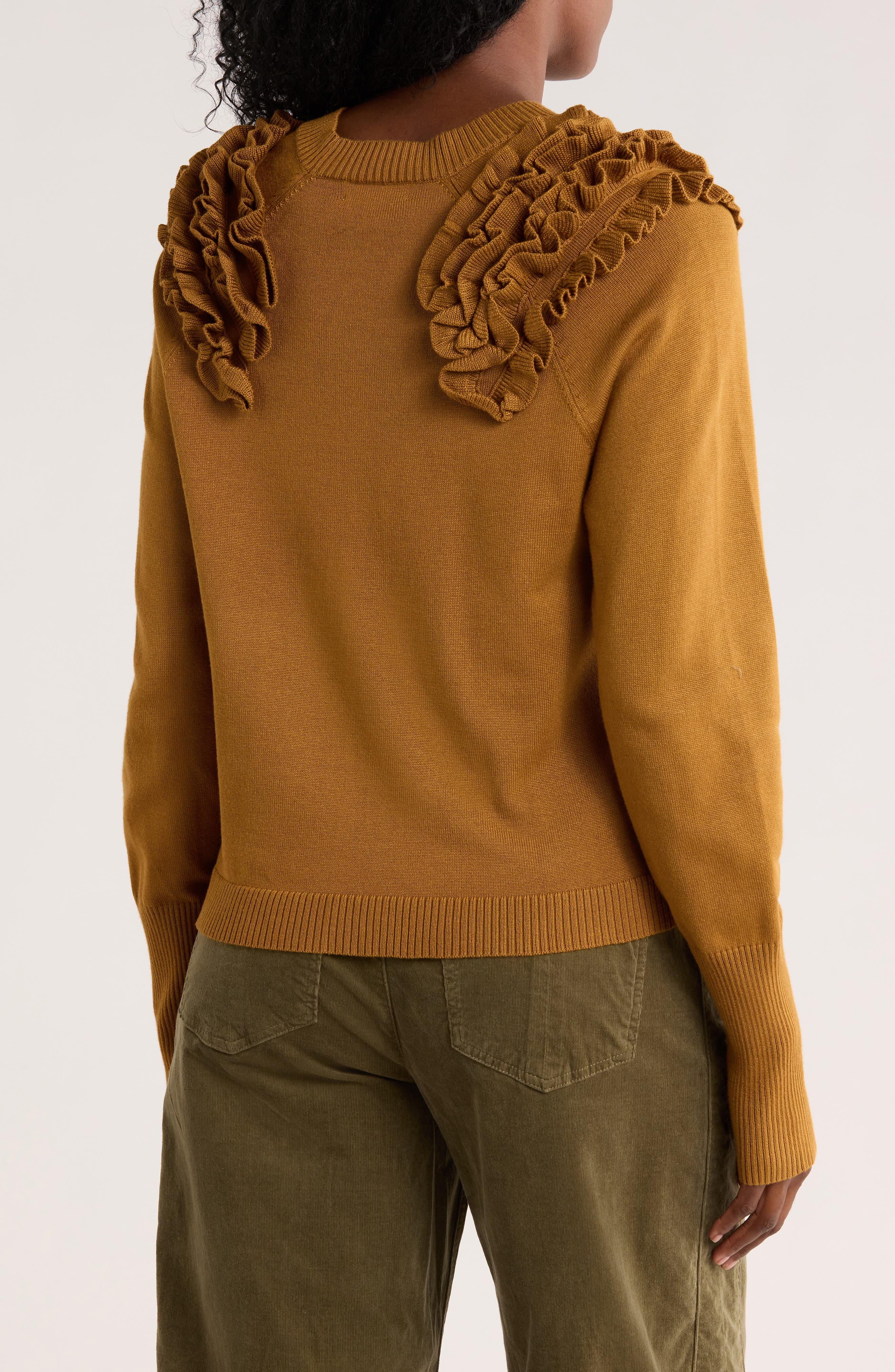 Ruffle Crewneck Sweater - image 4