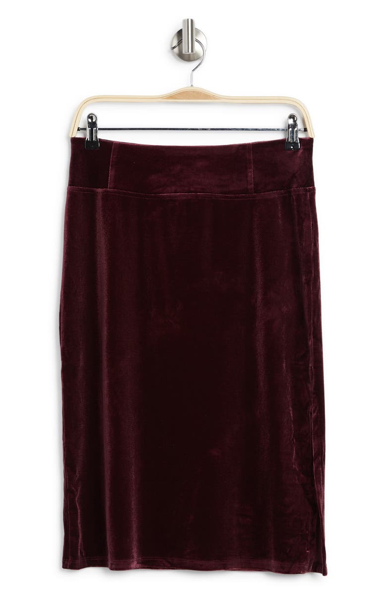 Laundry by Shelli Segal Velour Pencil Skirt, Alternate, color, 