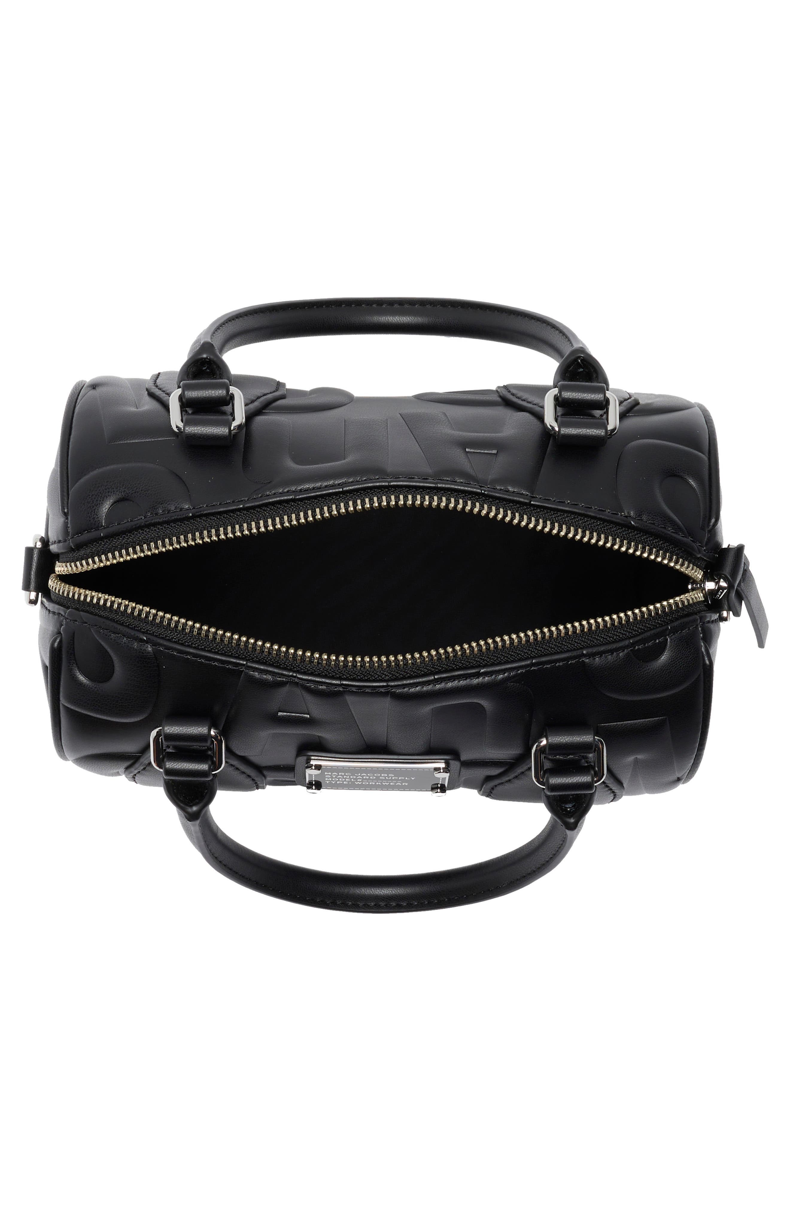 Marc Jacobs Embossed Leather Barrel Bag, Alternate, color, 