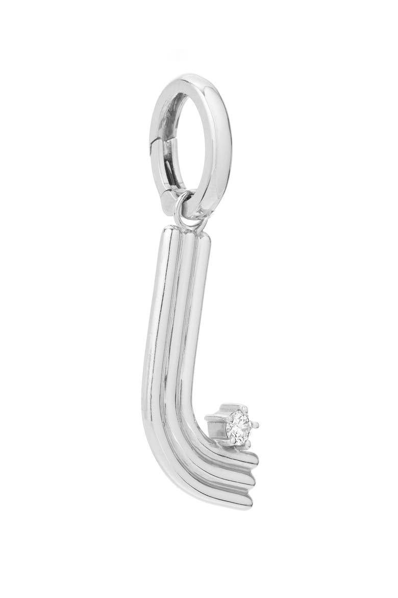 Groovy Initial Diamond Pendant Charm, Alternate, color, SILVER - L