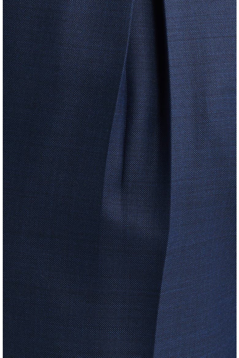 Danny Pleated Solid Wool Dress Pants, Alternate, color, BLUE