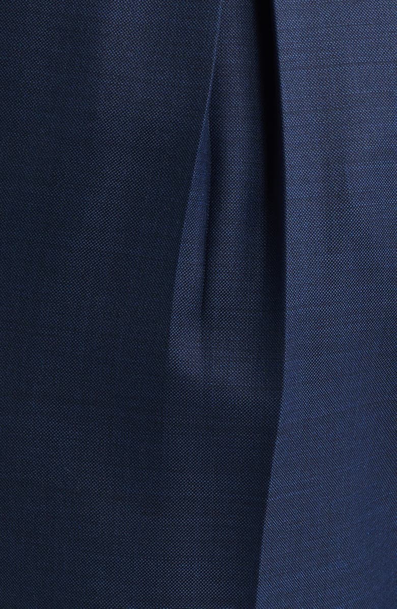 Zanella Danny Pleated Solid Wool Dress Pants, Alternate, color, Blue
