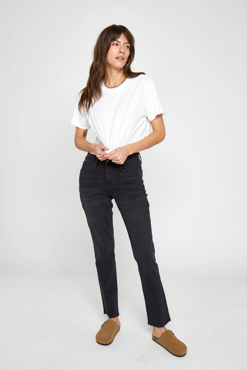 OLIVER LOGAN OLIVER LOGAN CROSBY HIGH RISE RELAXED TAPER FADED BLACK