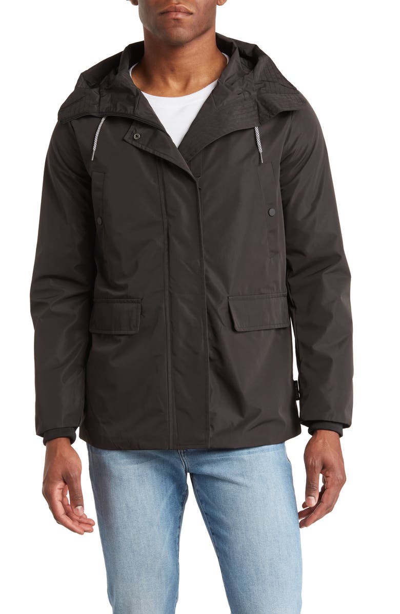 Noize Water Resistant Hooded Raincoat, Main, color, 
