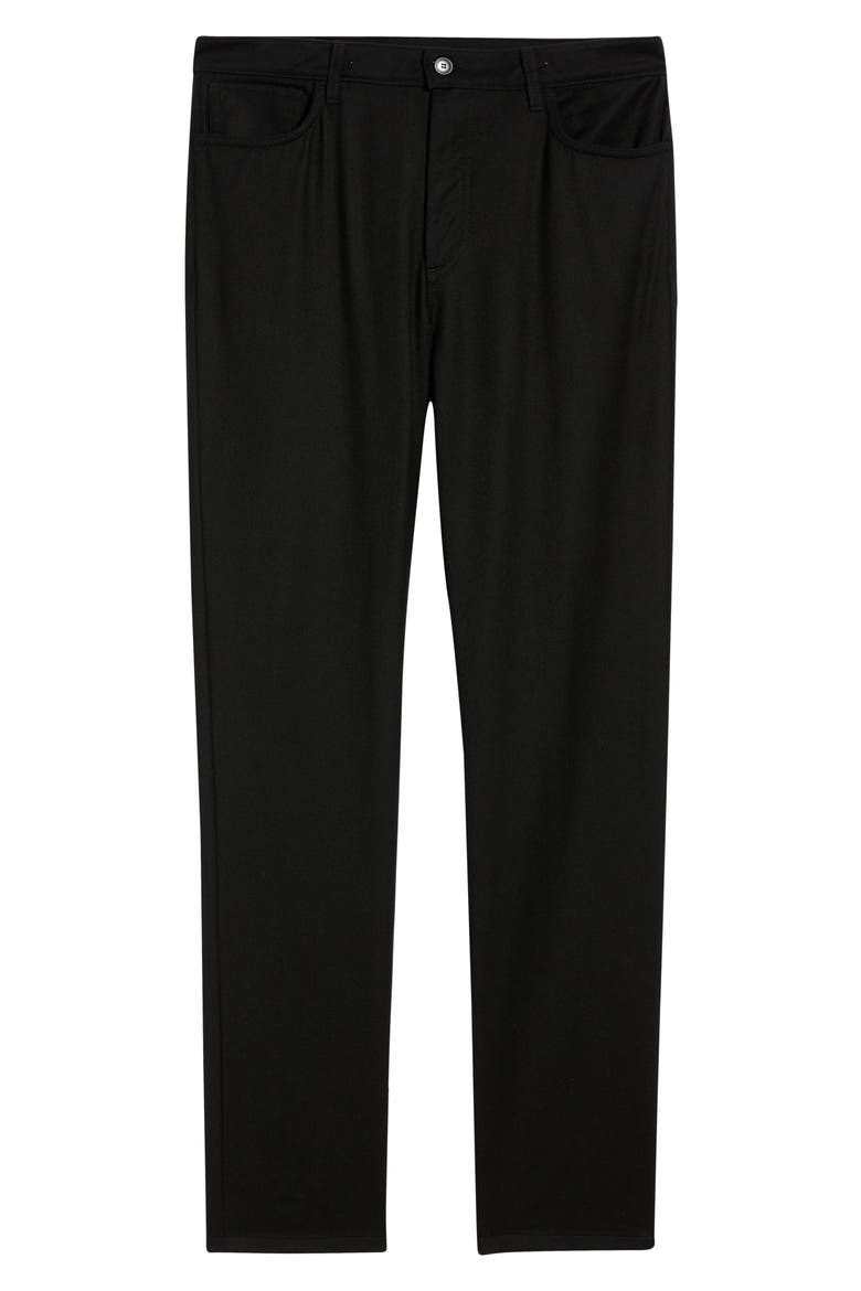 Lightweight Regular Fit Wool Flannel Pants, Alternate, color, BLACK