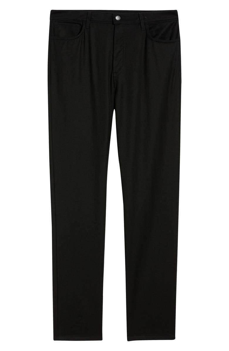 Canali Lightweight Regular Fit Wool Flannel Pants, Alternate, color, Black