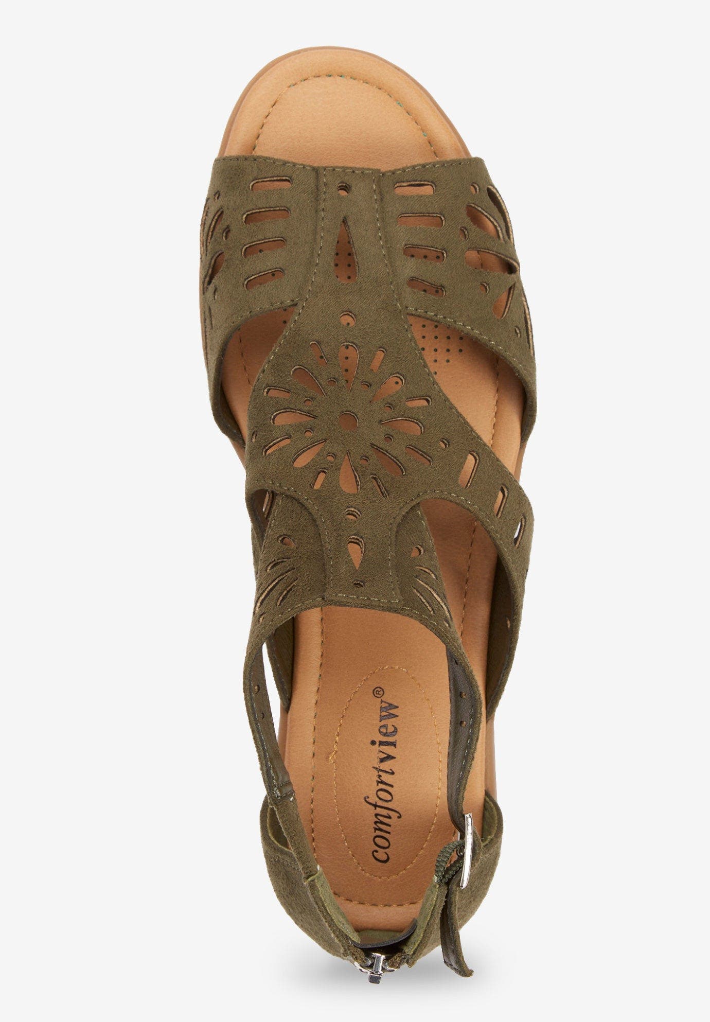 Comfortview The Milana Sandal, Alternate, color, Dark Olive