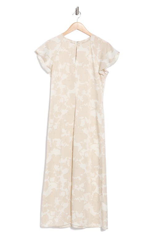 Nordstrom Rack Flutter Sleeve Keyhole Dress In Neutral