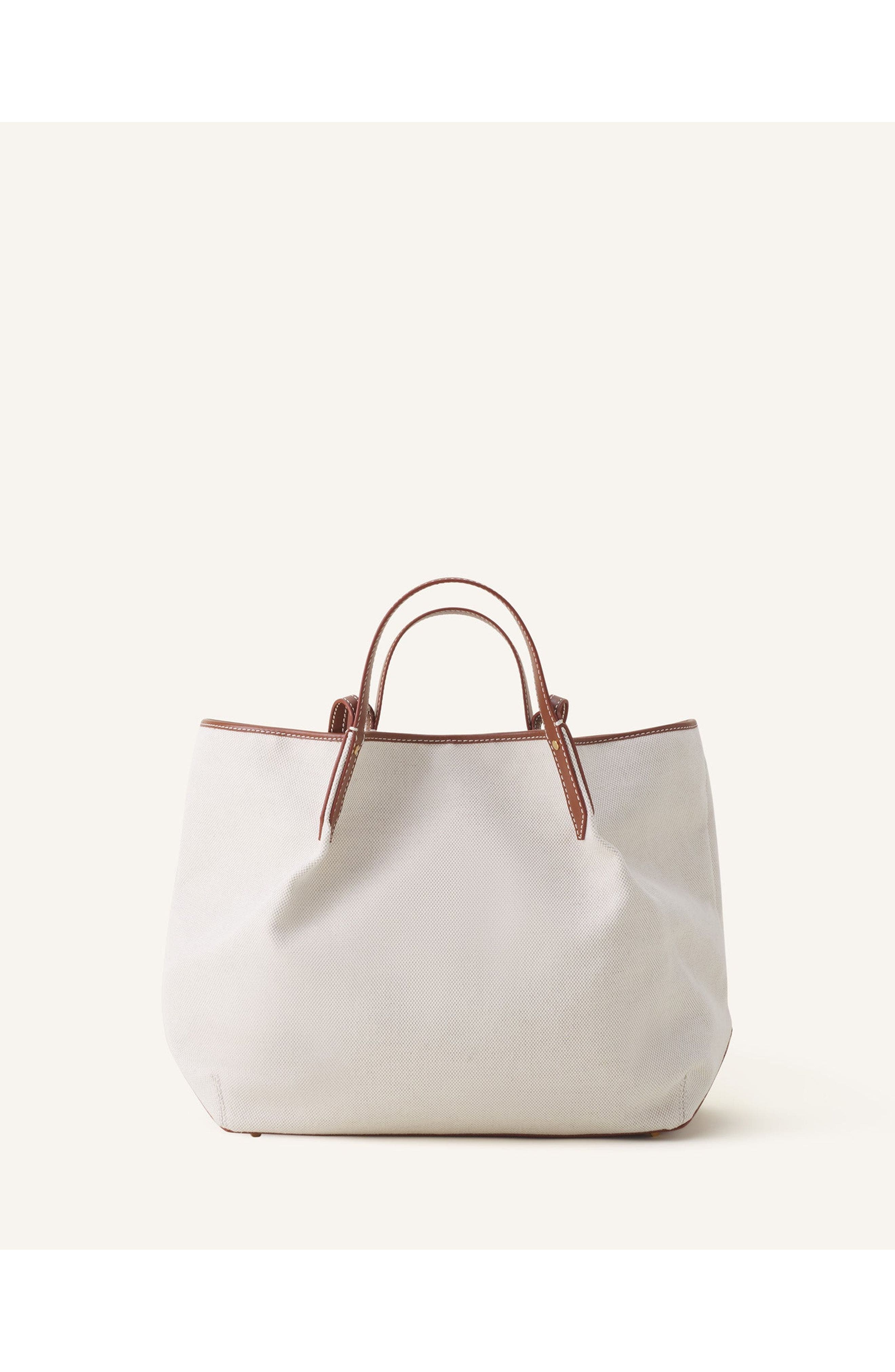 Lanvin Catch By Lanvin Canvas Tote Bag, Alternate, color, Ecru/Cognac