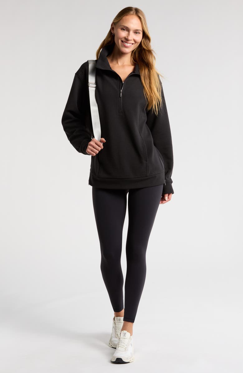 Zella Half Zip Fleece Ottoman Pullover, Alternate, color,