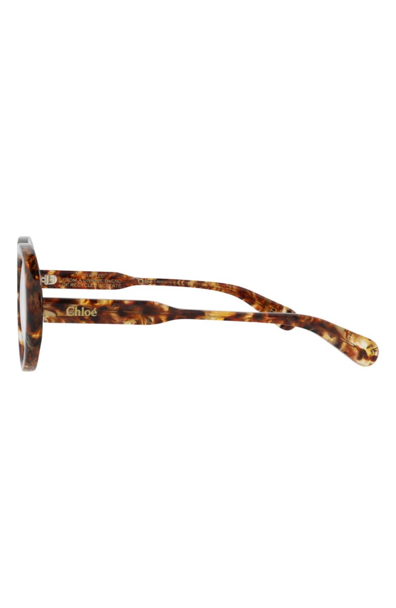 Chloé 53mm Round Optical Glasses, Alternate, color, Havana Havana Transparent