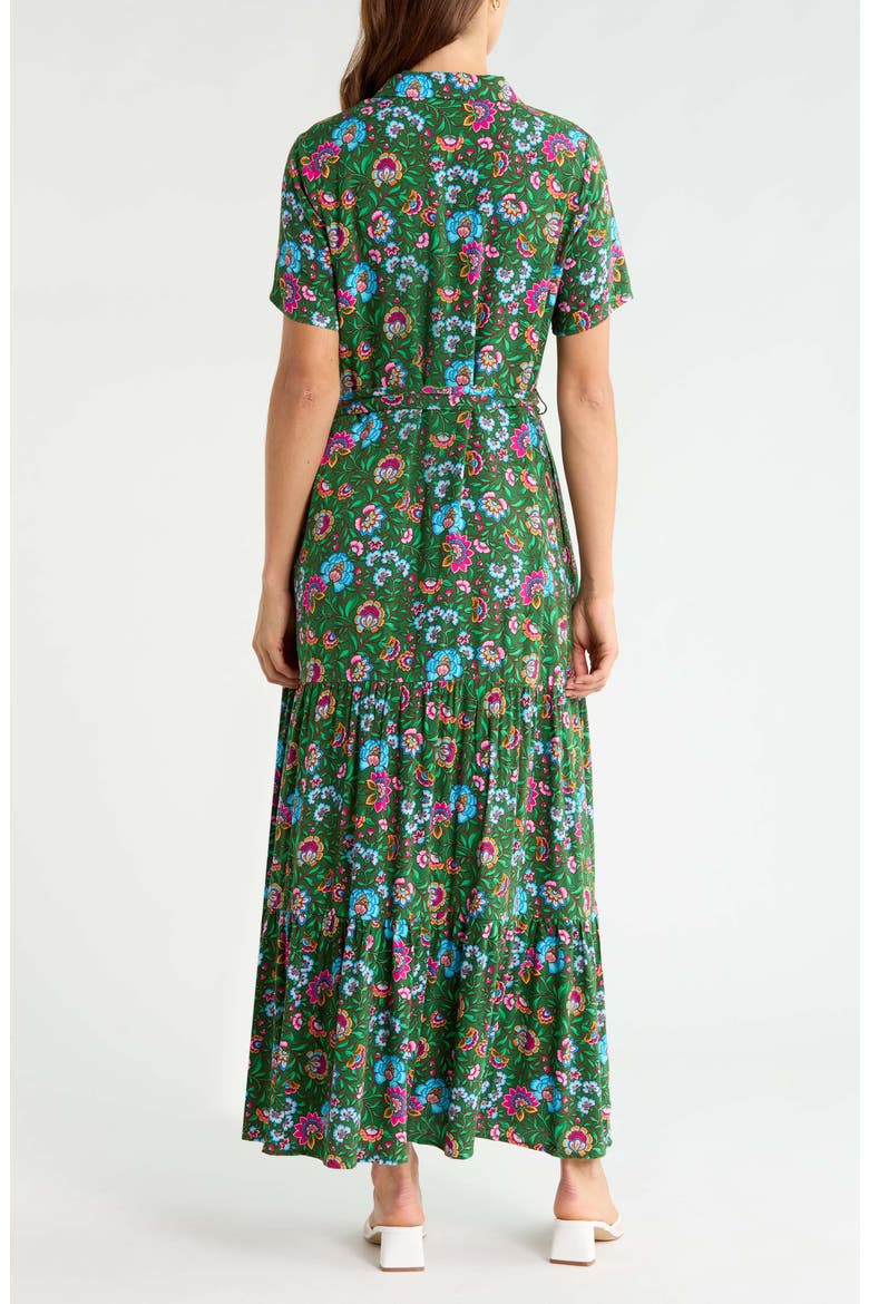 Tobie Floral Maxi Shirtdress, Alternate, color, KELLY-MULTI