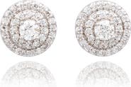 SOUZANA by Suzy Levian 14K Gold Diamond Double Halo Stud Earrings