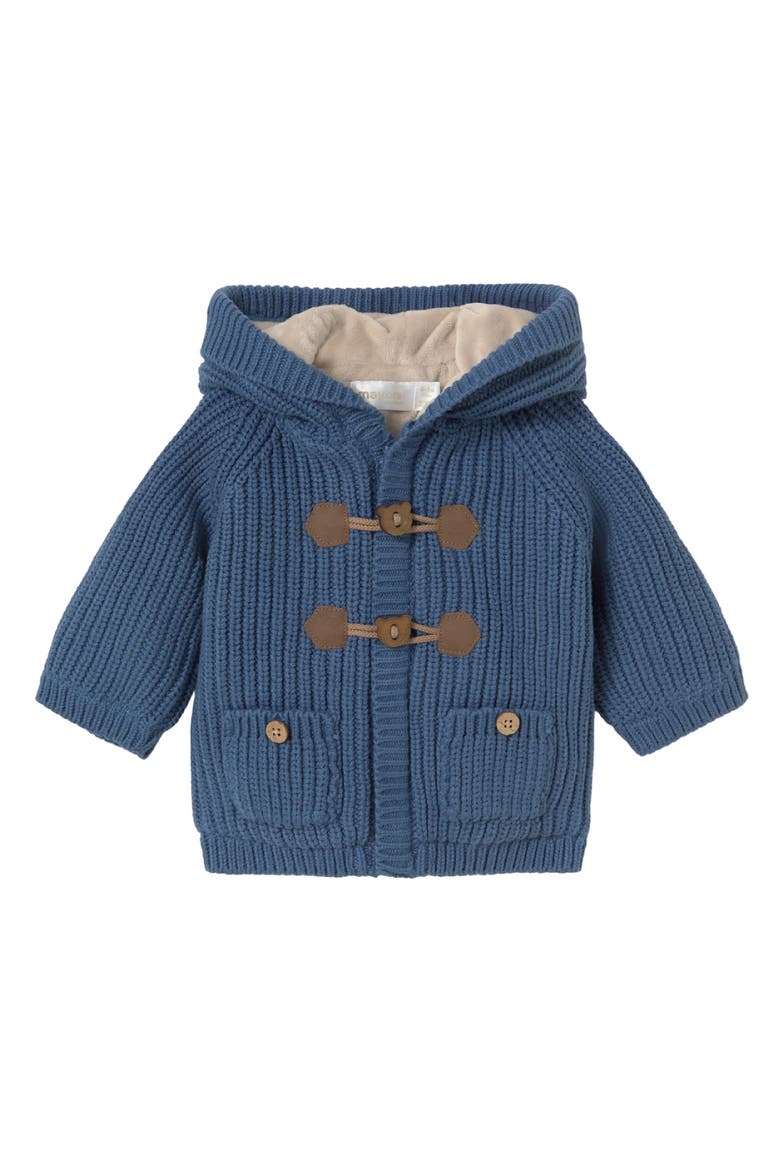 Hooded Knit Jacket with Toggles, Main, color, Navy