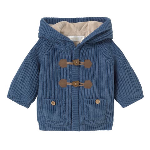 Hooded Knit Jacket with Toggles