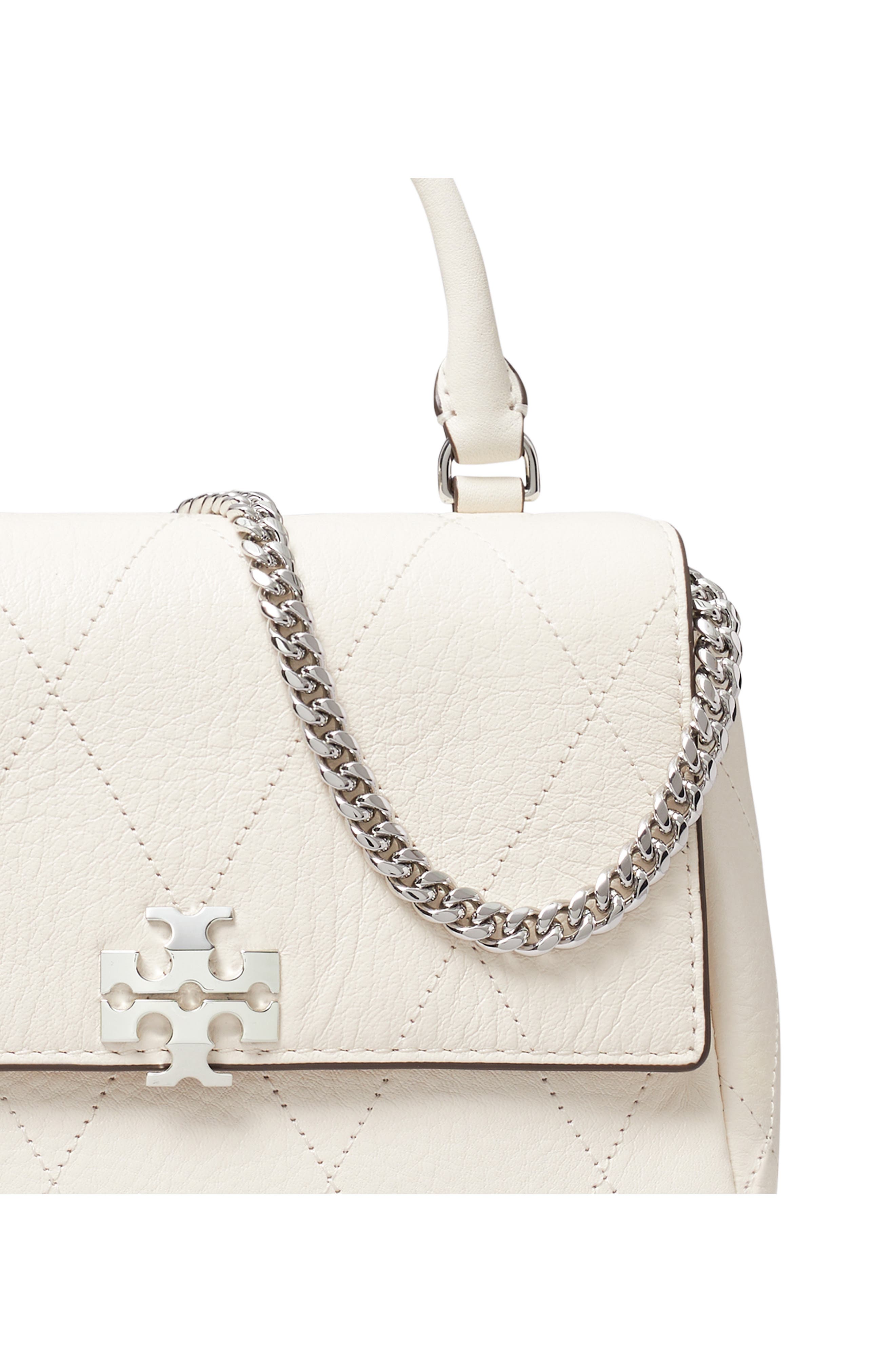 Charlie Quilted Leather Top Handle Bag, Alternate, color, LIGHT CREAM
