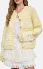 Blu Pepper Striped Knit Cardigan