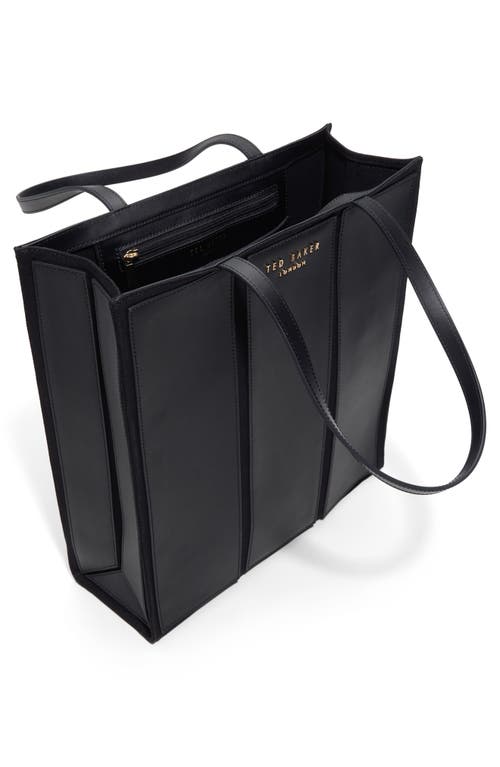 Ted Baker Ava Canvas & Leather Tote Bag In Black Overflow