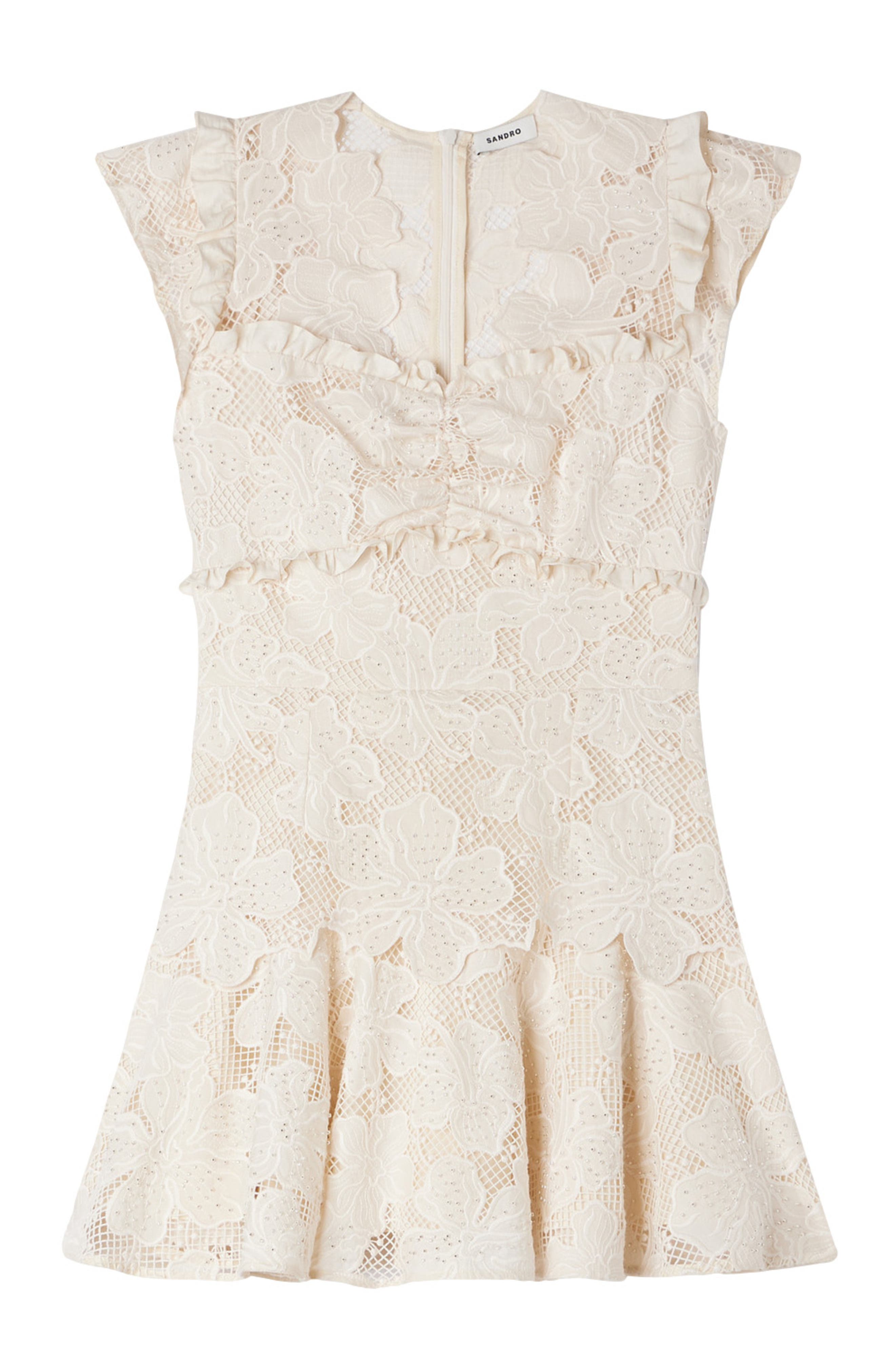 sandro short lace dress Sandro Rozen Lace Sheath Mini Dress