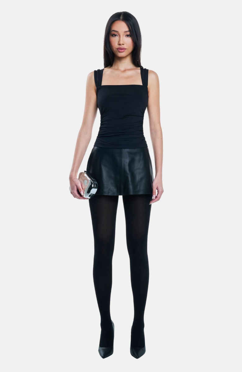 OW Collection ZOEY Draped Top, Alternate, color, Black