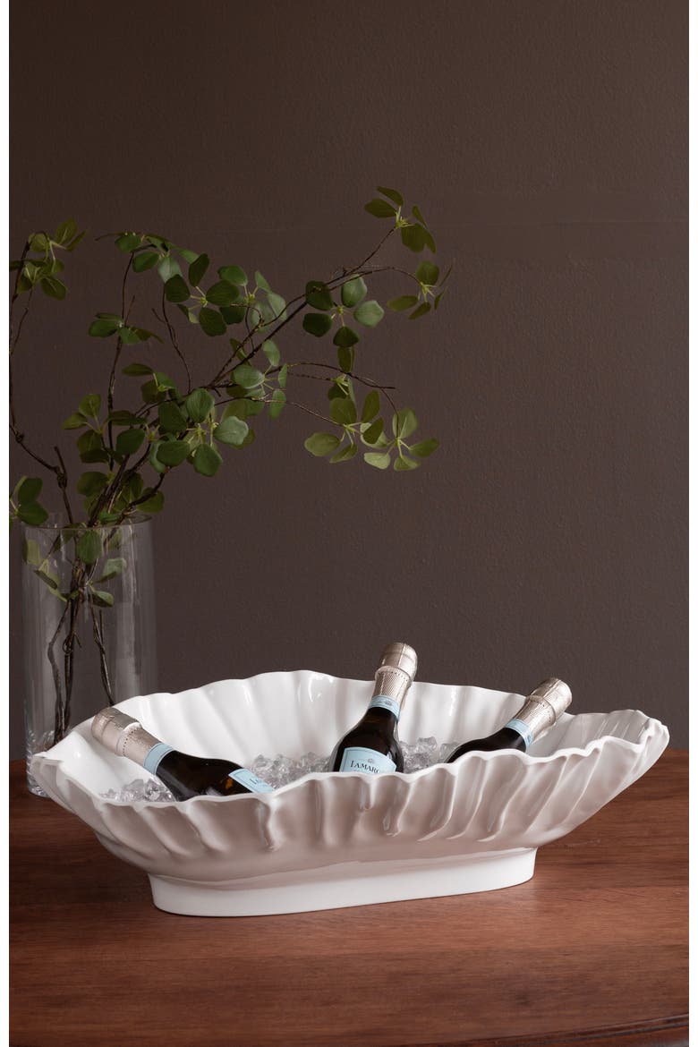 Vida Bloom Large Oval Bowl, Alternate, color, White