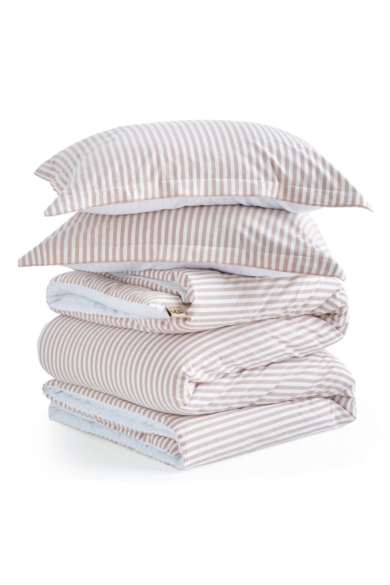 Anders Comforter & Pillow Shams Set, Main, color, SANDALWOOD/ MISTY WISTERIA