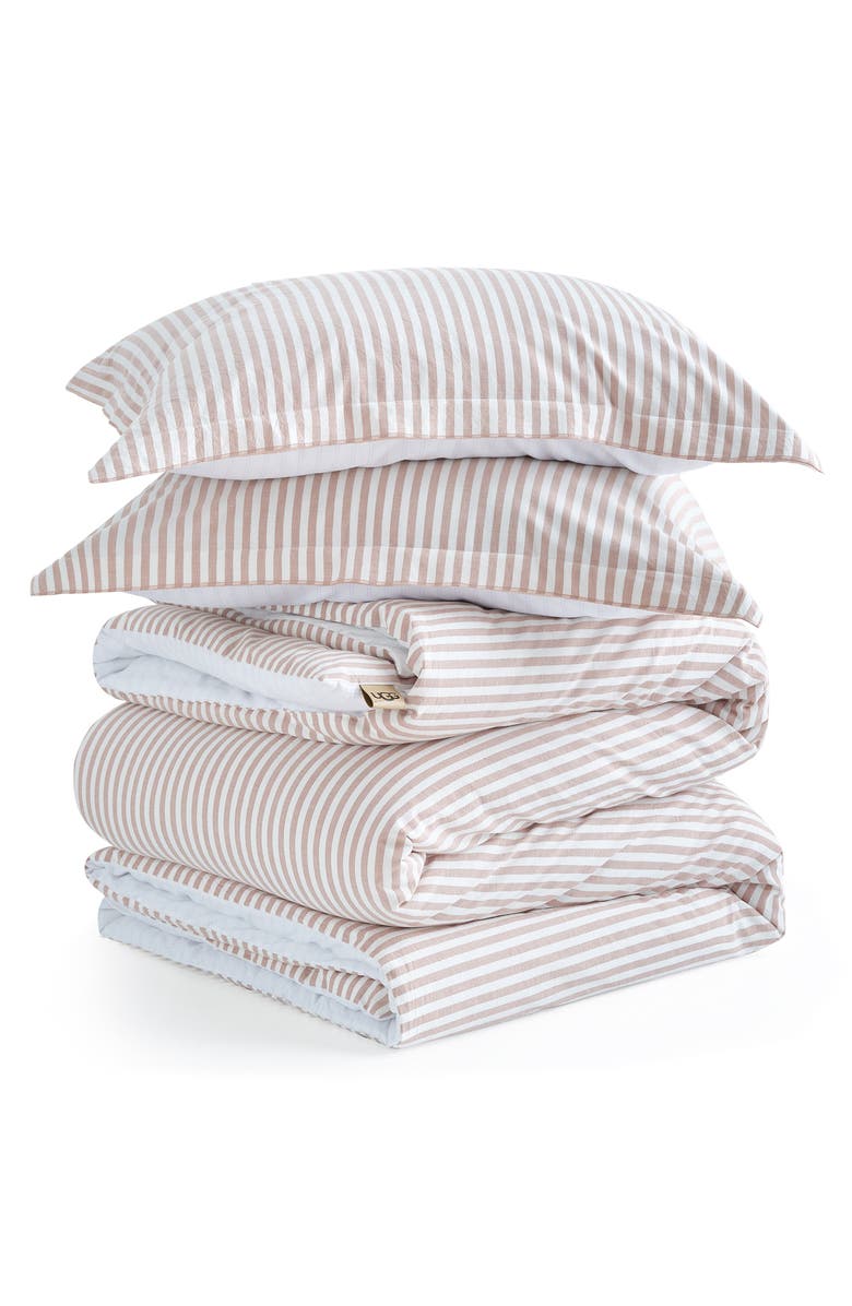 UGG<sup>®</sup> Anders Comforter & Pillow Shams Set, Main, color, Sandalwood/ Misty Wisteria