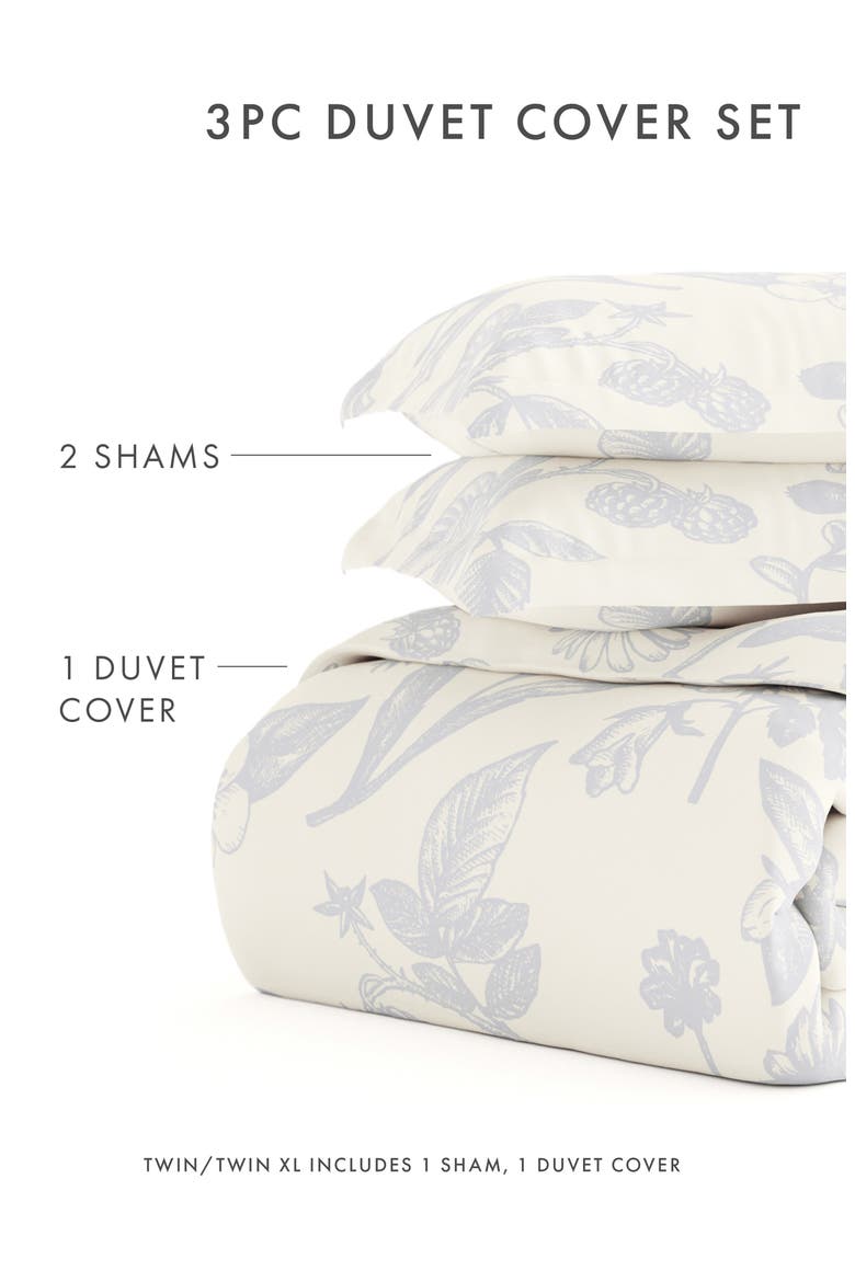 Premium Ultra Soft Garden Pattern 3-Piece Duvet Cover Set, Alternate, color, AQUA