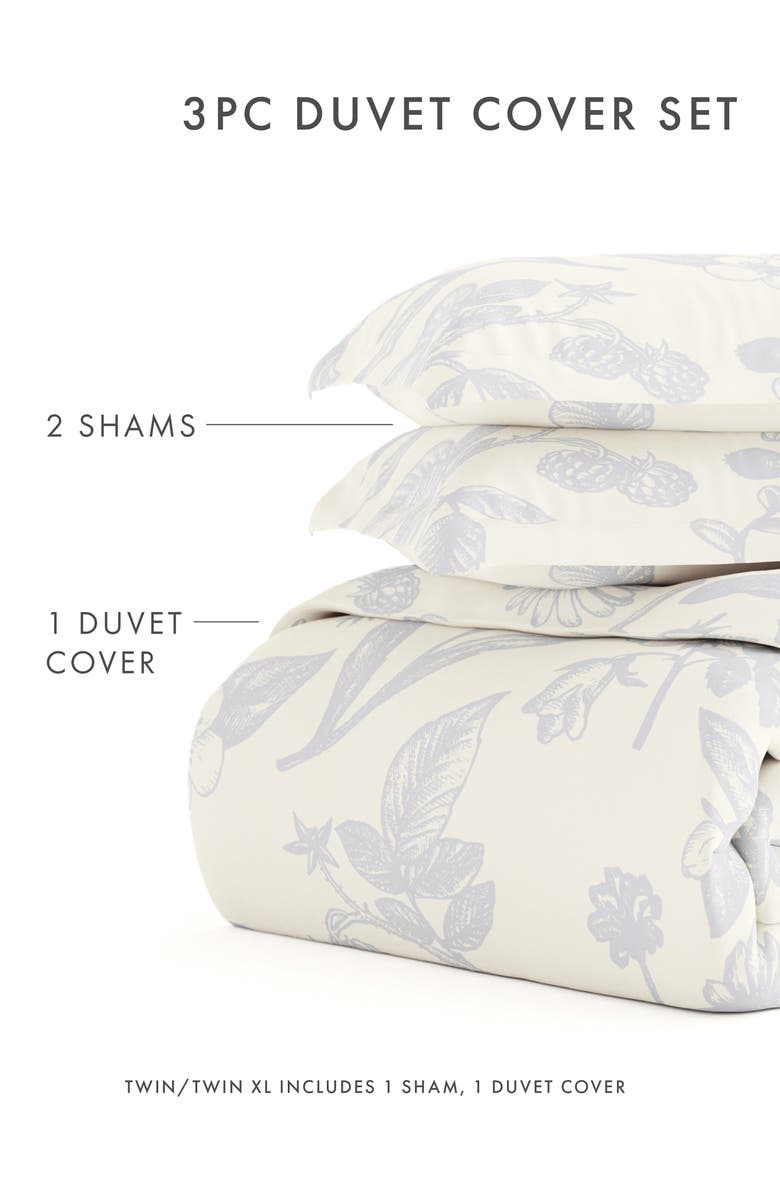 HOMESPUN Premium Ultra Soft Garden Pattern 3-Piece Duvet Cover Set, Alternate, color, Aqua
