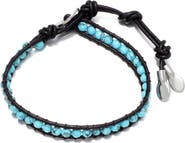 Adornia Turquoise Bead Leather Wrap Bracelet