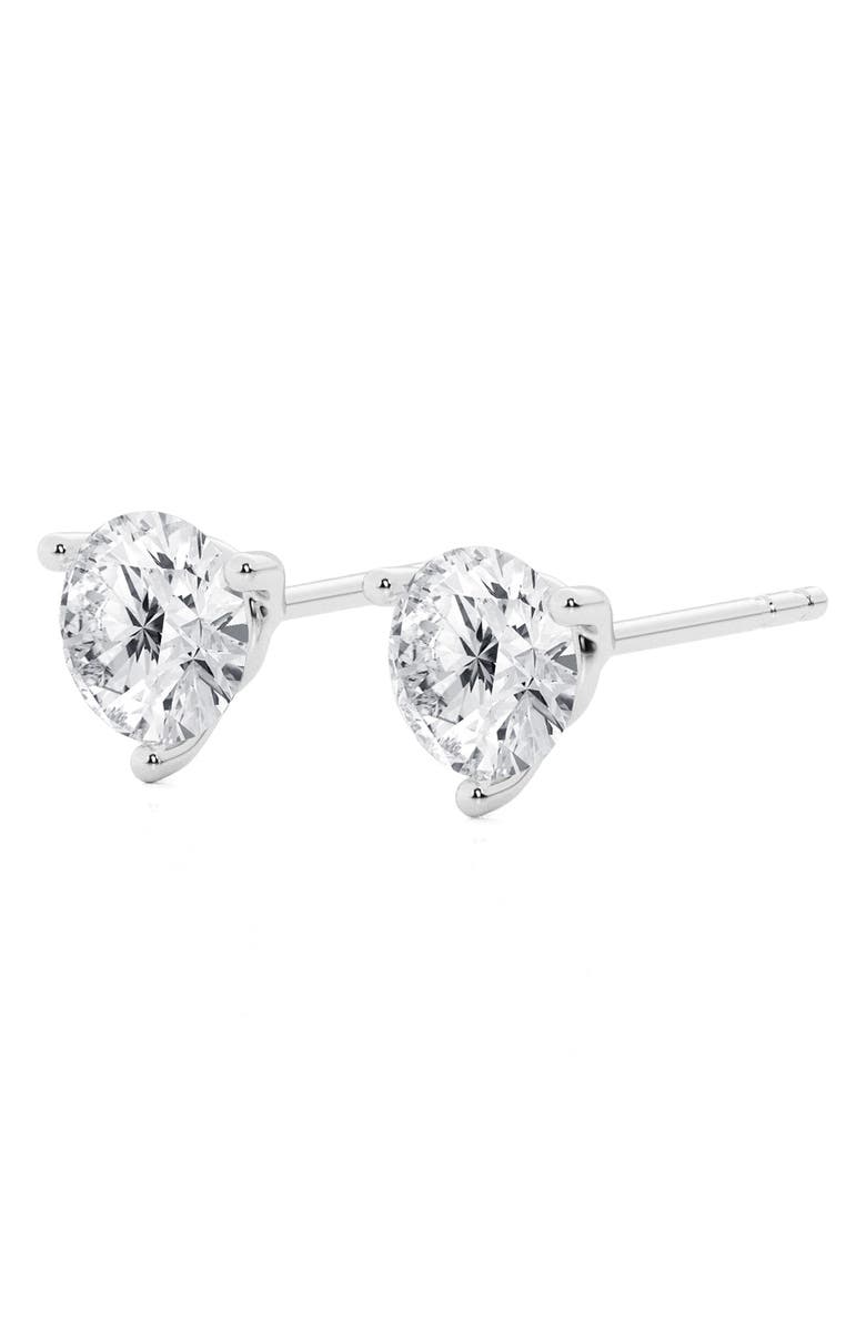 Badgley Mischka Collection 14K Gold Round Cut Near Colorless Lab-Created Diamond Stud Earrings - 1.5ct, Main, color, 0.5 Ctw White Gold