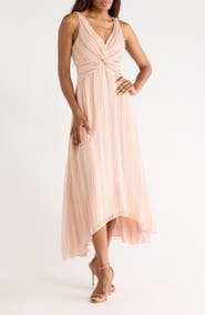 Derek Lam 10 Crosby Anna Stripe Sleeveless Linen & Silk Dress