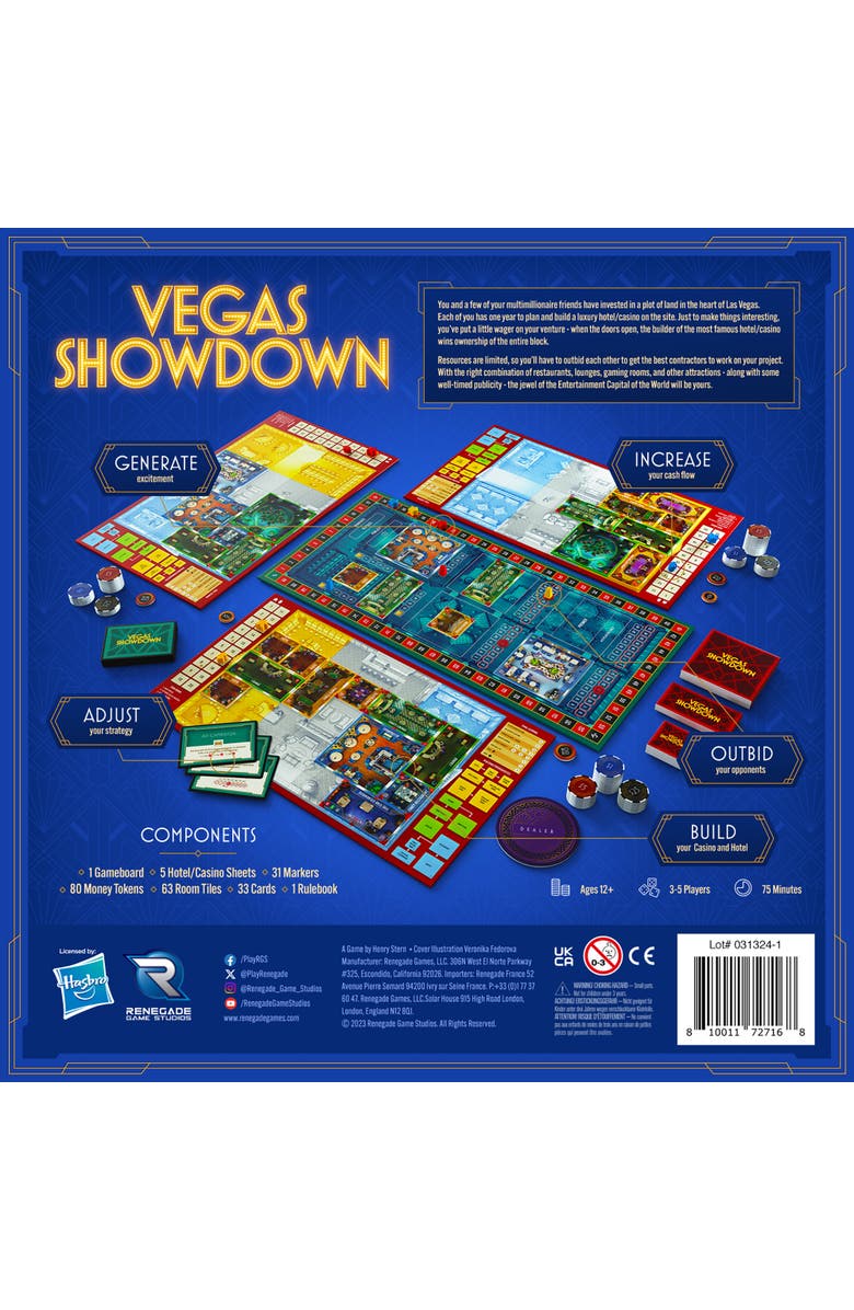 Renegade Game Studios Vegas Showdown Strategy Game, Alternate, color, Multicolored