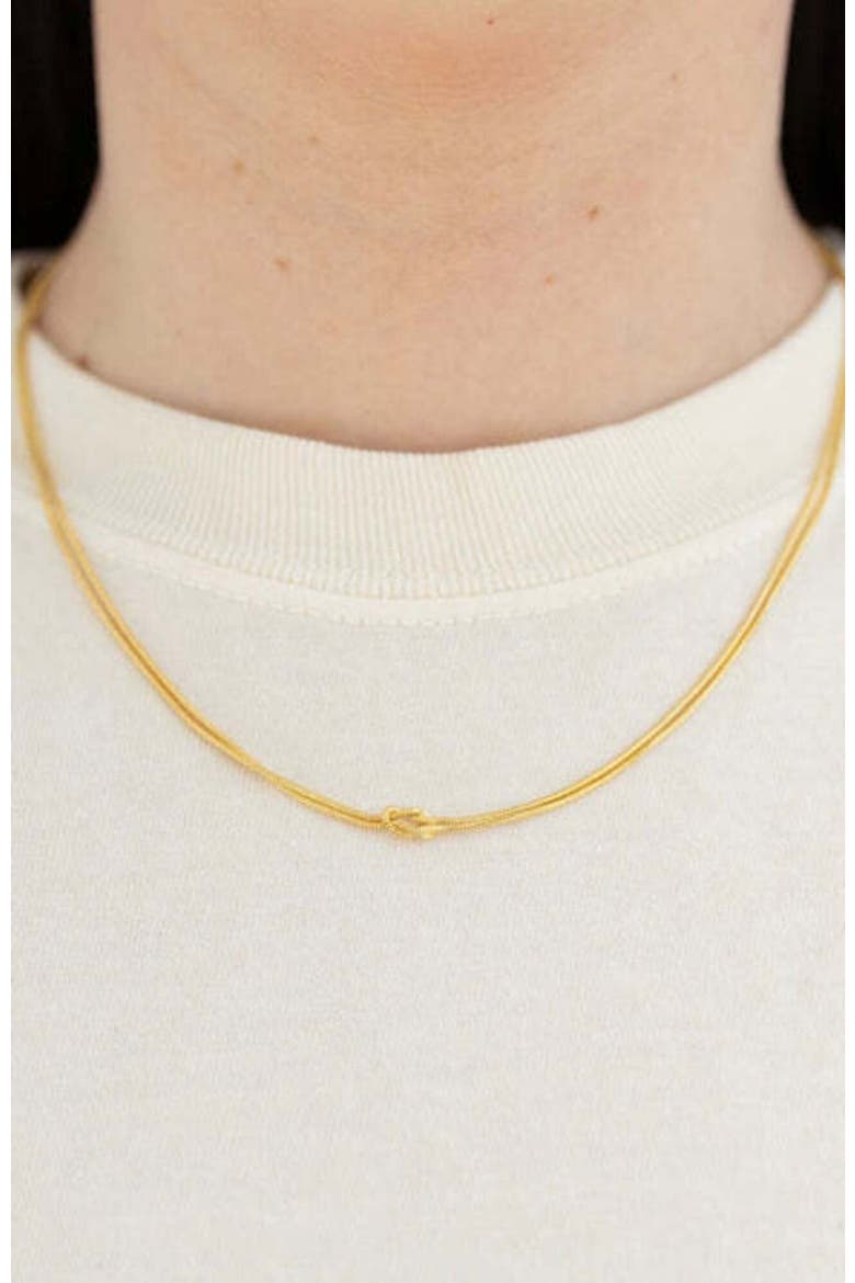 Double-Strand Love Knot Necklace, Alternate, color, Gold