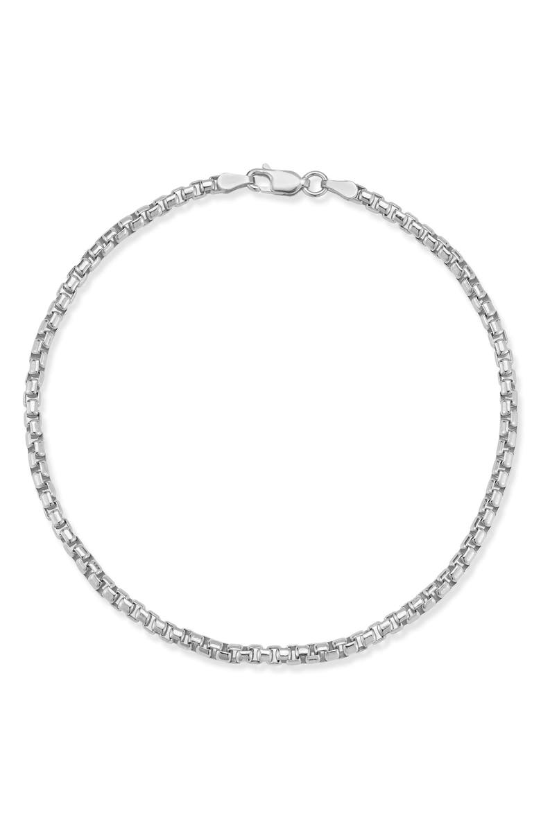 Yield of Men Men's Round Box Chain Bracelet, Main, color, Silver