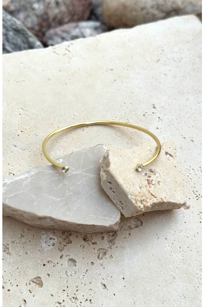 Crystal Endcap Cuff Bracelet, Alternate, color, GOLD