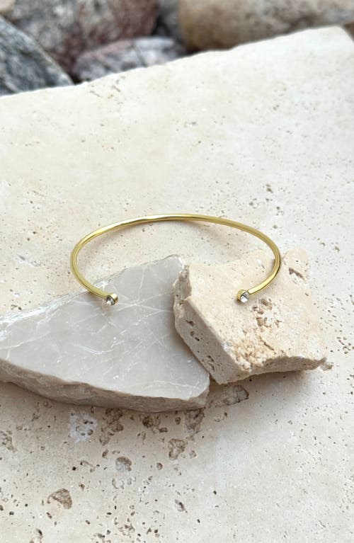 Adornia Crystal Endcap Cuff Bracelet In Gold