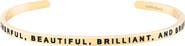 Mantra Powerful, Beautiful, Brilliant, And Brave bracelet