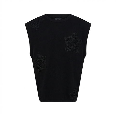 Sequin Patch Sleeveless Shirt