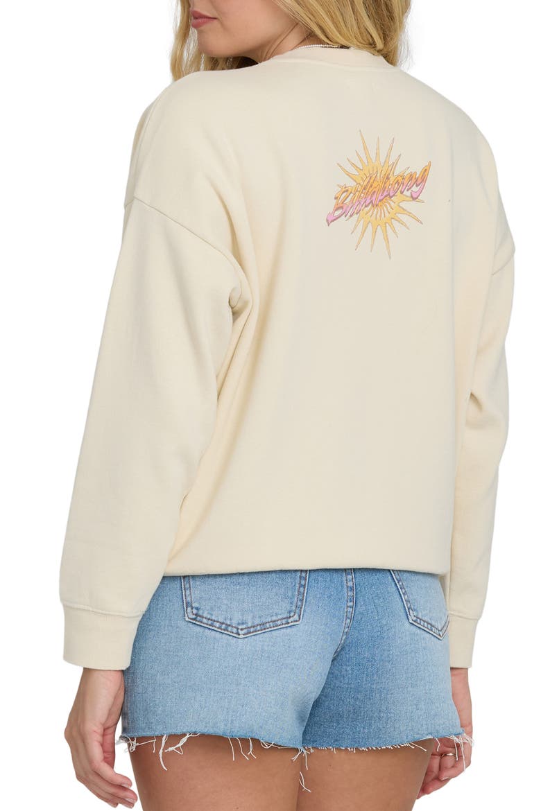 Echo Oversize Fleece Graphic Sweatshirt, Alternate, color, WHITE CAP