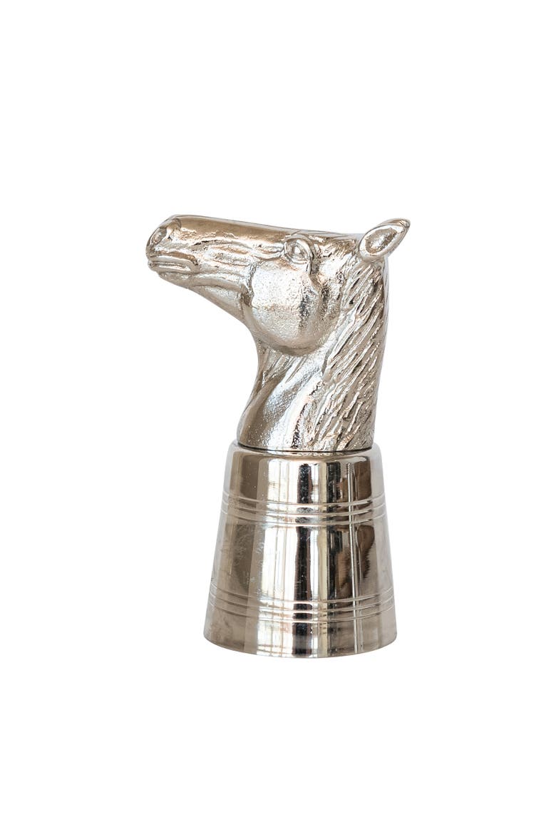 2 oz. Cast Aluminum and Stainless Steel Horse Head Jigger in Kraft Box, Nickel Finish, Main, color, Silver