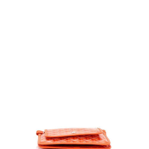 Pre-owned Goyard Goyard Plumet Clutch Wallet Coated Canvas In Orange