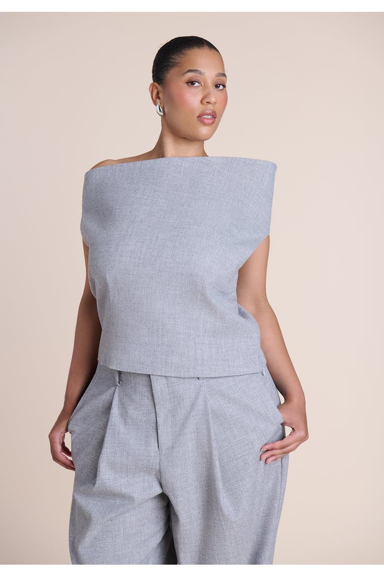 Wide Neck Suiting Top, Main, color, HEATHER GREY