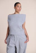 ELOQUII Wide Neck Suiting Top