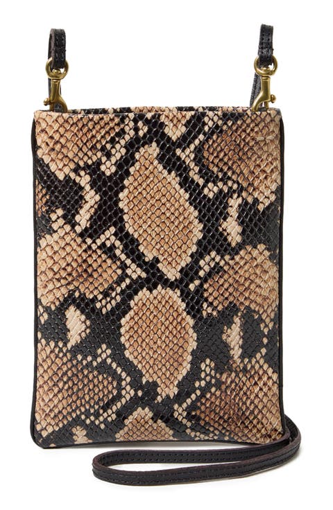 Poche Snakeskin-Embossed Leather Crossbody Bag